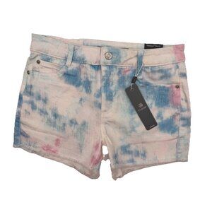 NWT Tractr Girl’s Shorts 16 Tie Dye Blue Pink White Cutoff Jean Cotton Candy